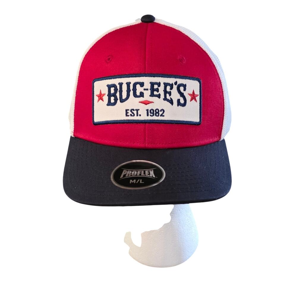 Bucees Mesh Back Hat Cap Trucker M/L Elastic Band NWT‎ beaver